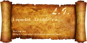 Lepedat Izidóra névjegykártya